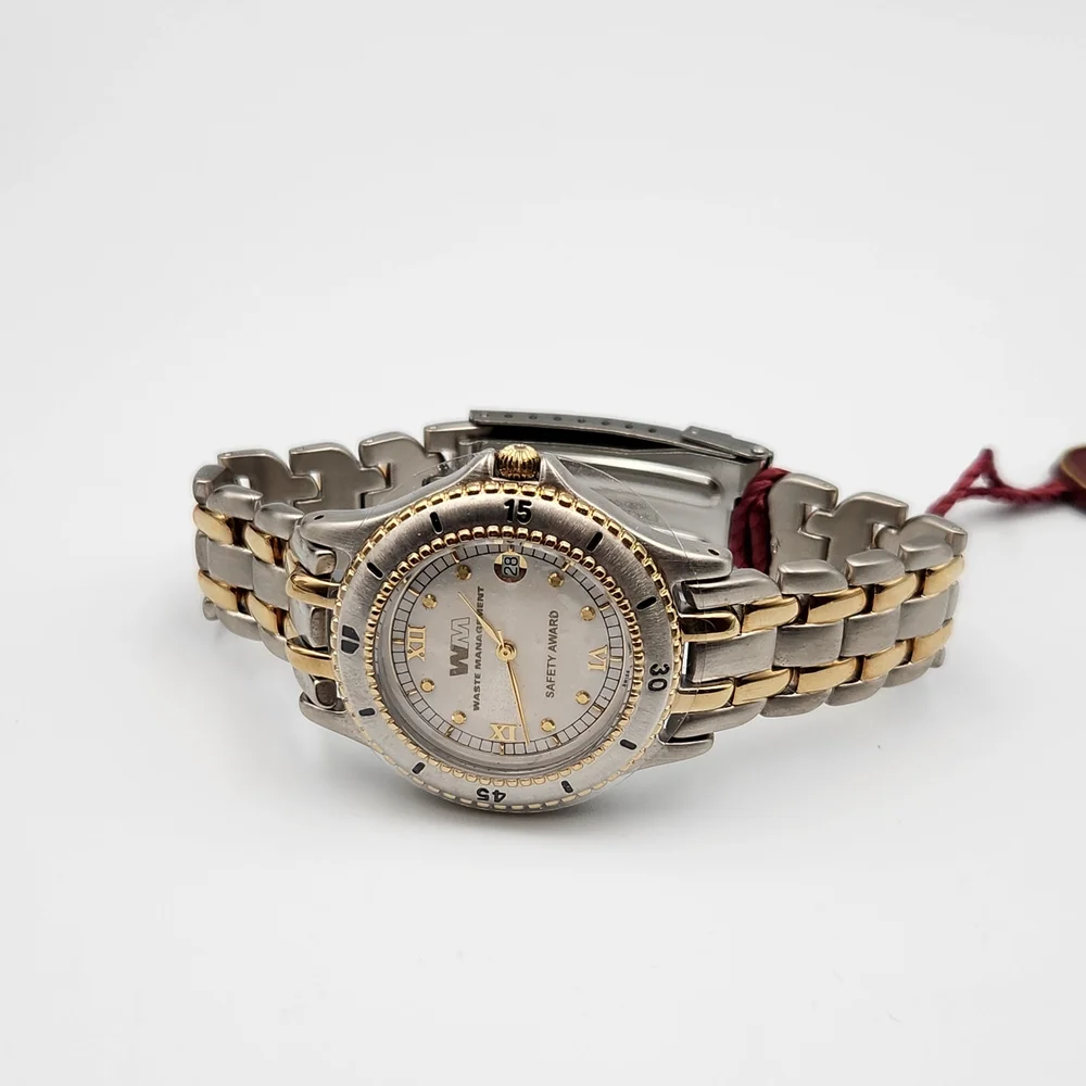 Vintage Luger Two-Tone Stainless Steel Watch with Gold PL Accents